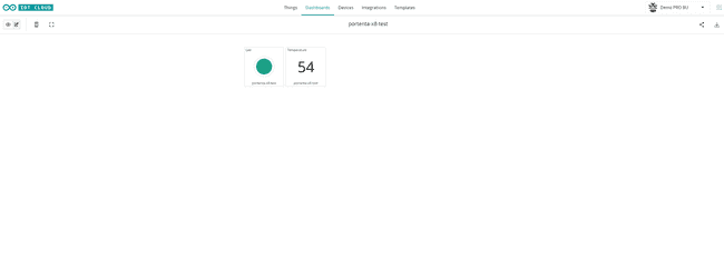 Portenta X8 dashboard working