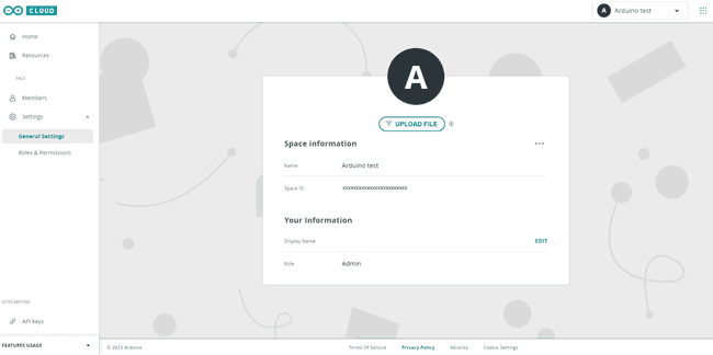 Space ID on Cloud Settings