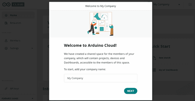 Create new shared space