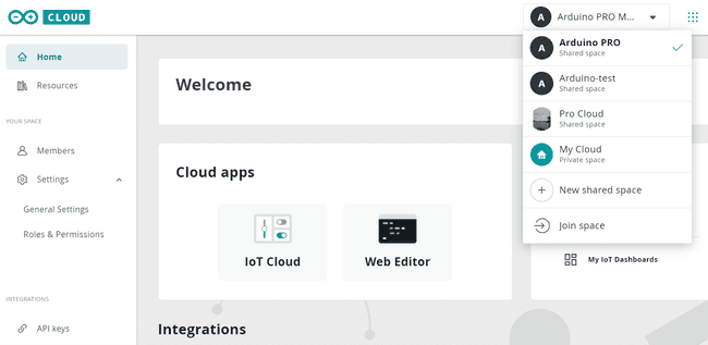 Switch between Spaces