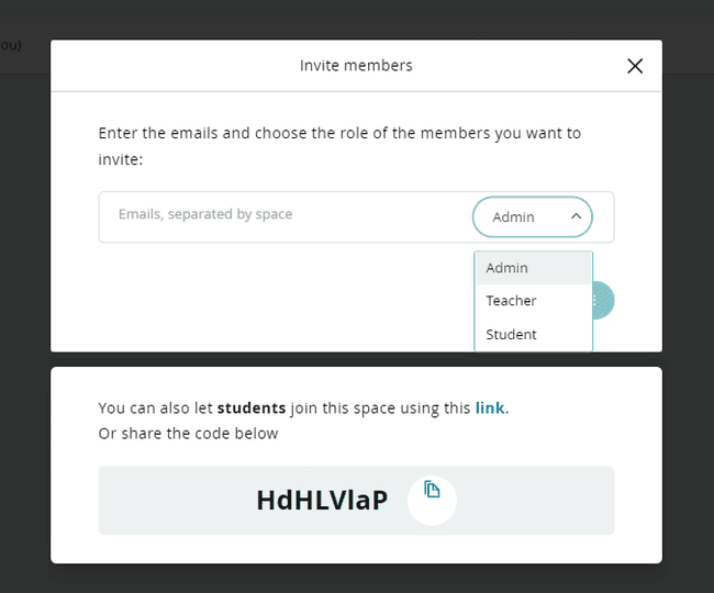 Invite members through email