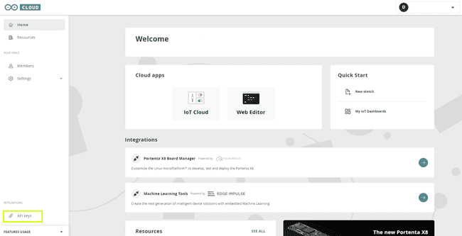 Arduino Cloud Homepage